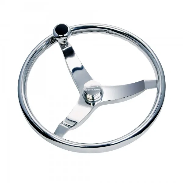 7141321FGK-R – SCHMITT/ONGA Steering Wheel, 13-1/2 Inch Diameter 3 Spoke Design With Finger Grip Silver Spoke Without...